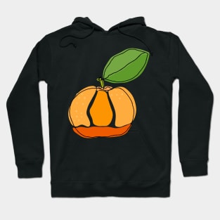 Orange line art Hoodie